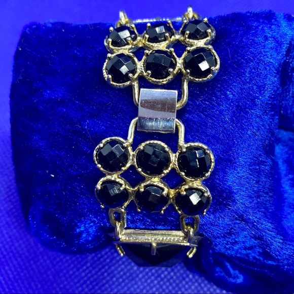 Chunky Black & Smoky Quartz Bracelet - Picture 11 of 13